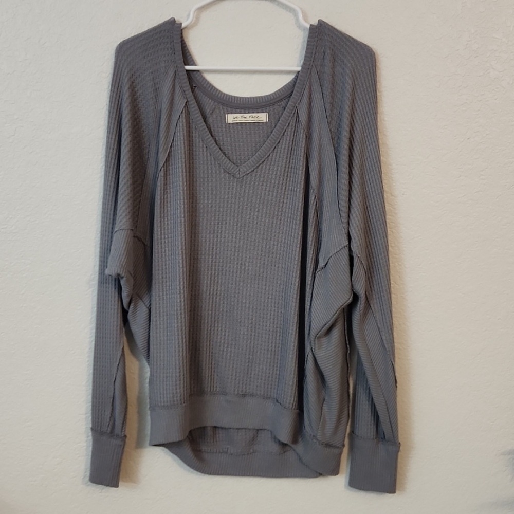 FP We The Free Santa Clara Oversized Thermal Top Medium Gray - Picture 9 of 13